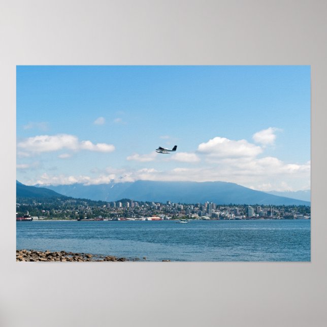 Affiche hydravion au décollage de la baie de Vancouver (Devant)