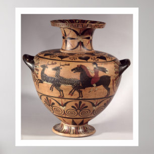 Affiche Hydria, scène de chasse, Grec archaïque, figure no