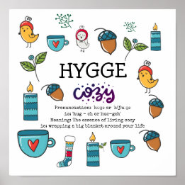 Affiche HYGGE - La signification et la prononciation migno