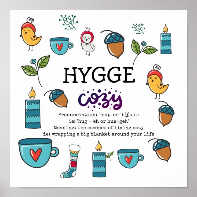 Affiche HYGGE - La signification et la prononciation migno (Devant)