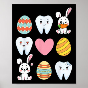 Affiche Hygiéniste buccal instantané dentiste Groovy Pâque