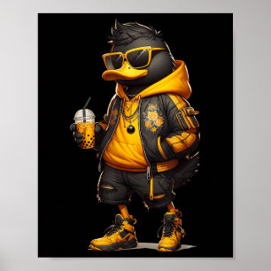 Affiche Hype tendance Boba Cool de canard Bubble Lait Boba