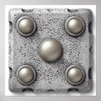 Affiche Hyper-Realistic Pitted Cast Iron Texture Template