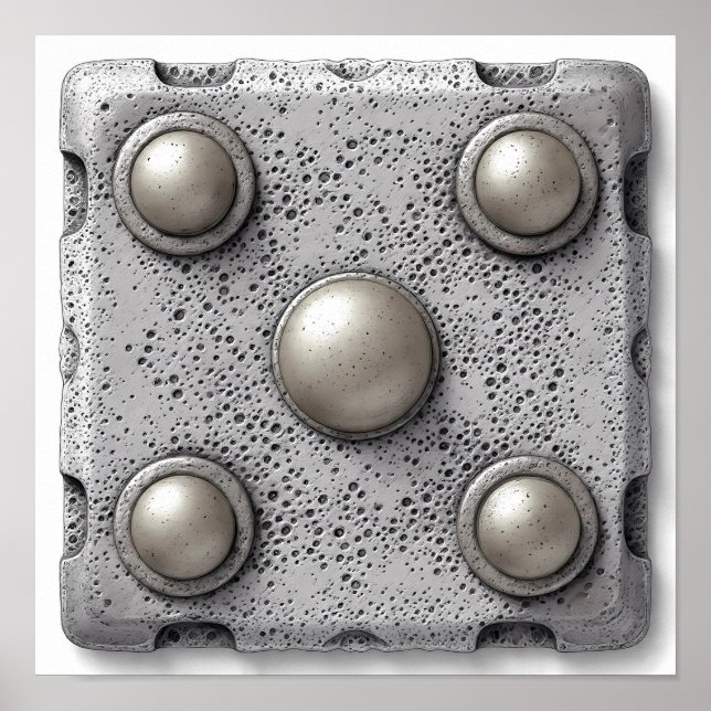 Affiche Hyper-Realistic Pitted Cast Iron Texture Template (Devant)