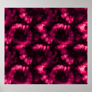 Affiche Hypno rose Shibori conception spirale