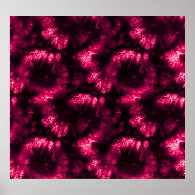 Affiche Hypno rose Shibori conception spirale (Devant)