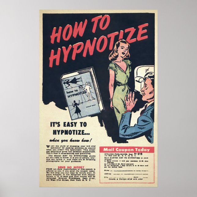 Affiche Hypnotiser vintage Publicité (Devant)