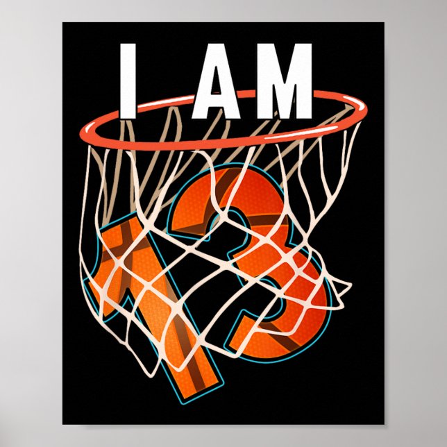 Affiche I Am 13 Bysketbyll Thème 13ème anniversaire de fêt (Devant)