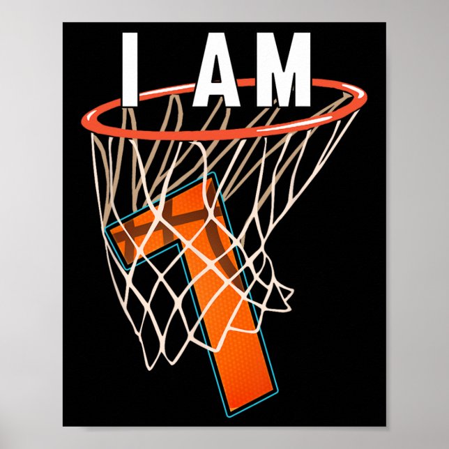 Affiche I Am 7 Bysketbyll Theme 7e Anniversaire Celeber (Devant)