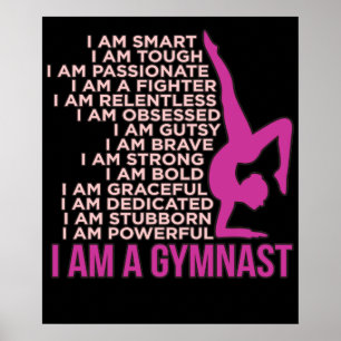 Affiche I Am A Gymnast Gymnastics Gymnastic Sports Lover G