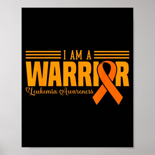 Affiche I Am A Warrior Funny Leukemia Blood Cancer Awarene (Devant)