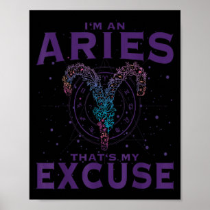 Affiche I Am An Aries Zodiac Sign Graphic Art Ram Horoscop