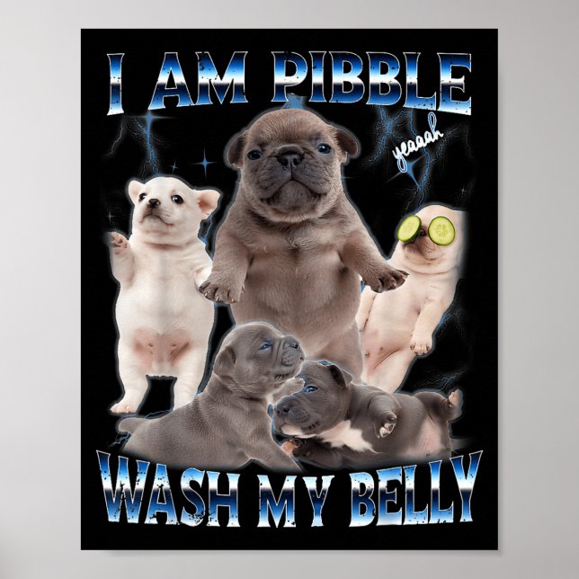 Affiche I Am Bble Wash My Belly Funny Dog Clean My Belly M (Devant)