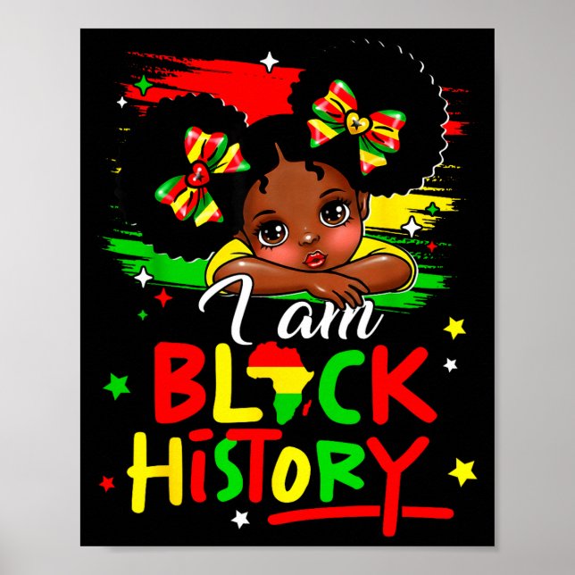 Affiche I Am Black History Afro Girl Little Melanin Prince (Devant)