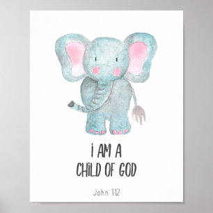 Affiche I am Child of God Bible Verse Kids Decor