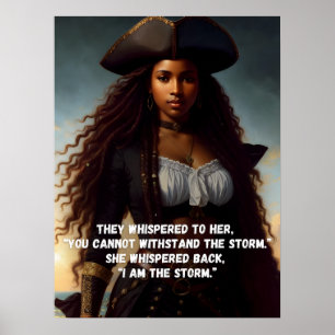 Affiche I Am the Storm Black Woman Pirate Art