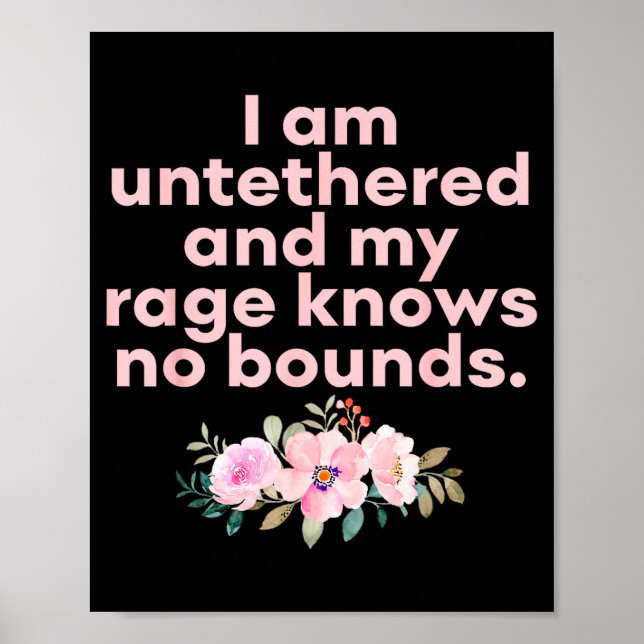 Affiche I Am Untethered And My Rage Knows No Bounds Funny  (Devant)