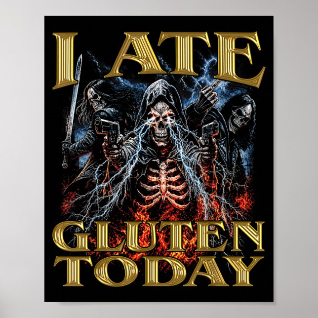 Affiche I Ate Gluten Today Horror Bootleg Cool Hard (Devant)
