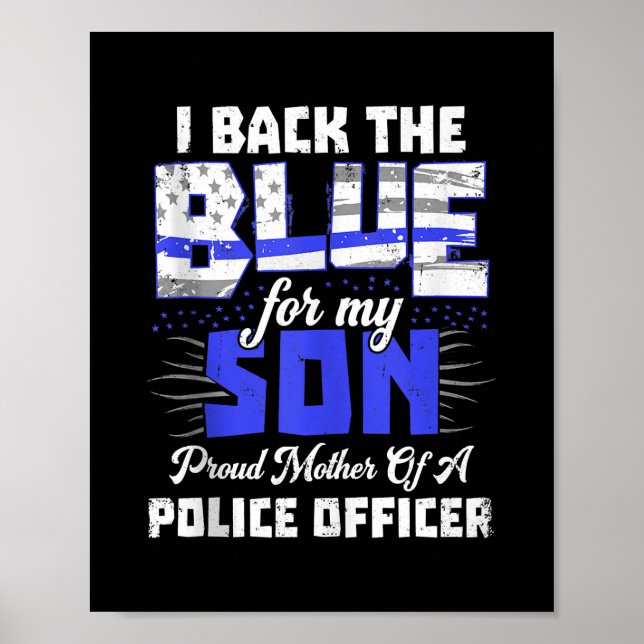 Affiche I Back Bleu Mon Fils Ts Femmes Mince Ligne Maman C (Devant)