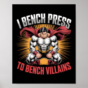 Affiche I Bench Press to Bench Villages Anime Hero Gym Mem