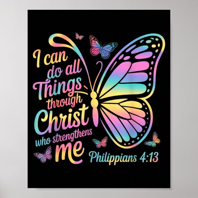Affiche I Can Do All Things Through Christ Butterfly Bible (Devant)