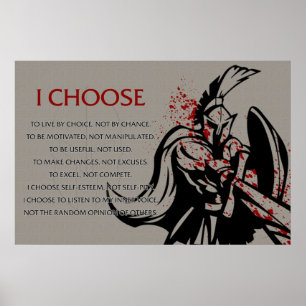 Affiche I Choose Motivational Spartan
