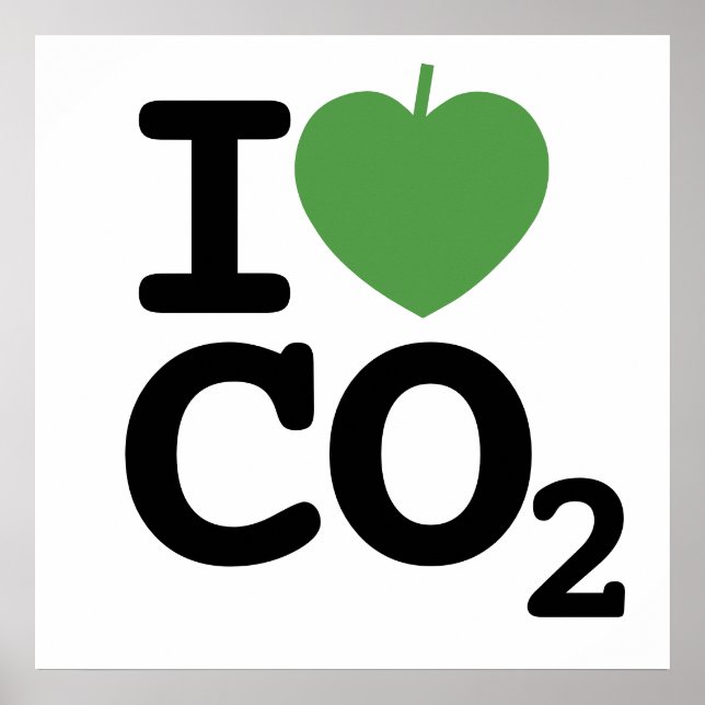 Affiche I coeur CO2 - I feuille dioxyde de carbone (Devant)