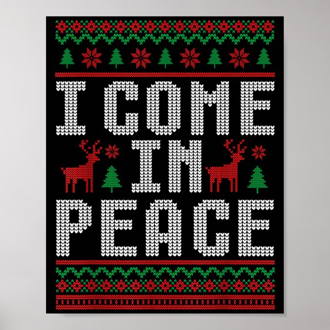 Affiche I Come In Peace Couple Matching Ugly Christmas Swe (Devant)