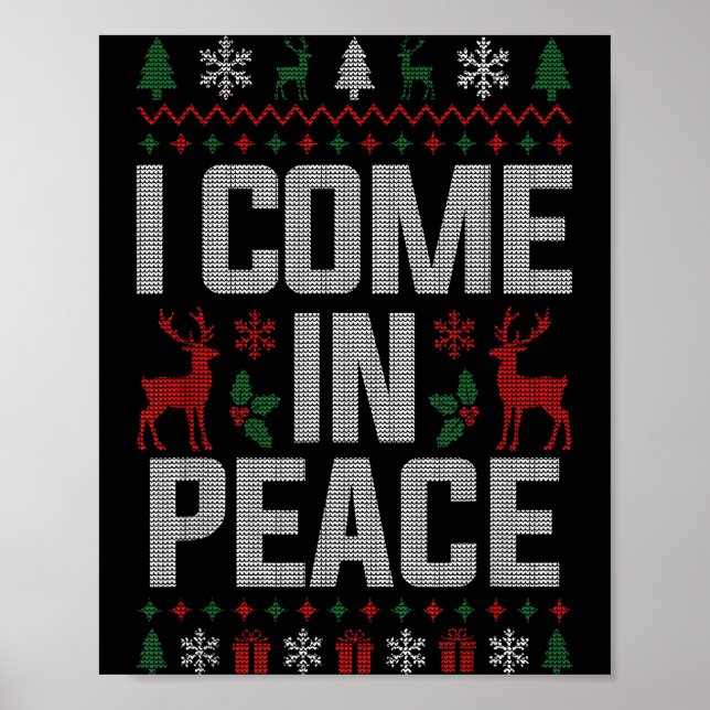 Affiche I Come In Peace Couple Matching Ugly Christmas Swe (Devant)