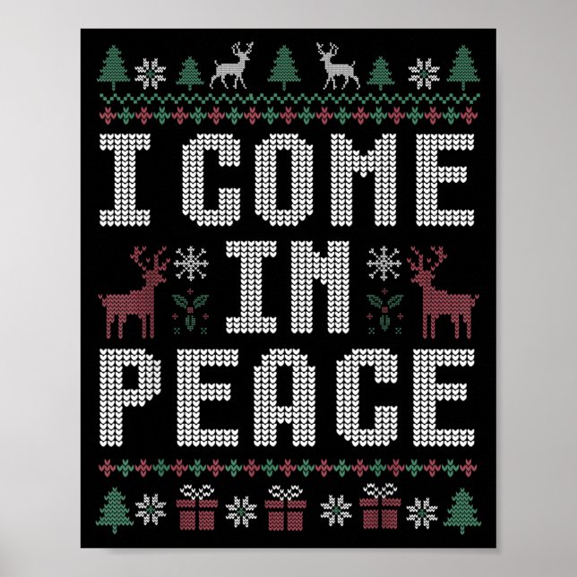 Affiche I Come In Peace Couple Matching Ugly Christmas Swe (Devant)