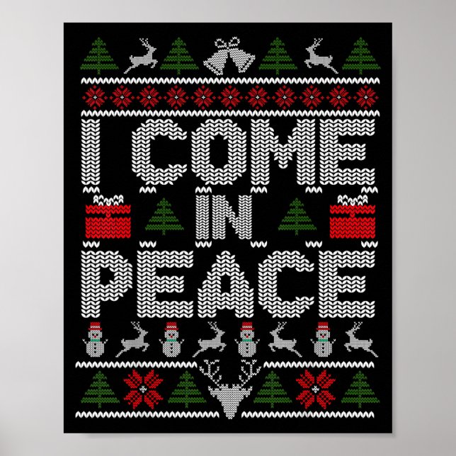 Affiche I Come In Peace Couple Matching Ugly Christmas Swe (Devant)