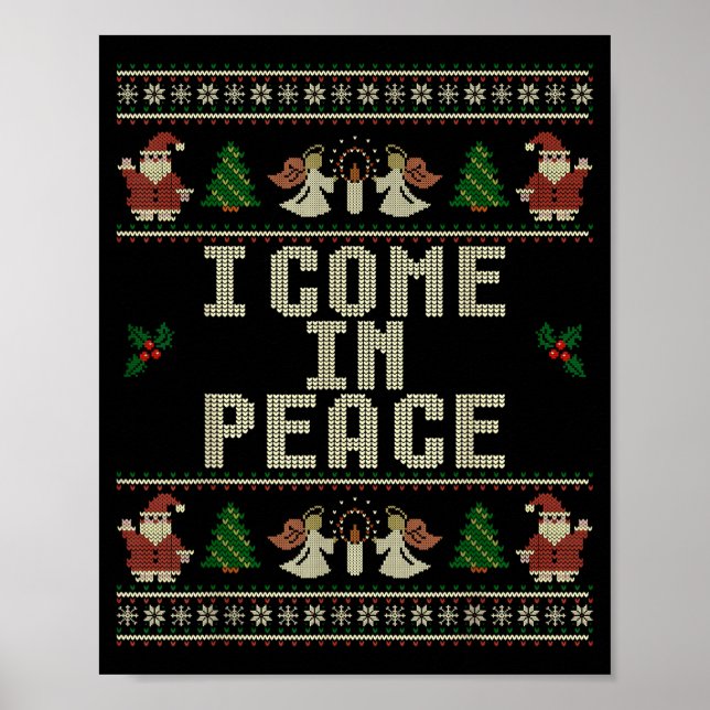 Affiche I Come In Peace Couple Matching Ugly Christmas Swe (Devant)