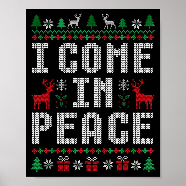 Affiche I Come In Peace Couple Matching Ugly Christmas Swe (Devant)