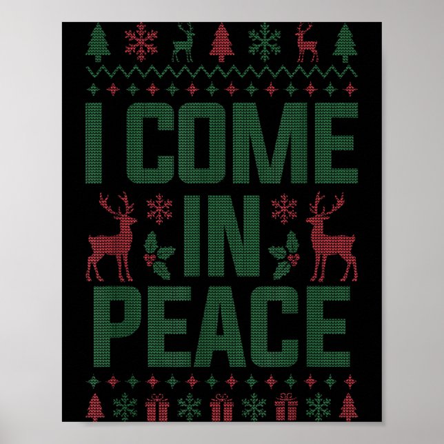 Affiche I Come In Peace Couple Matching Ugly Christmas Swe (Devant)