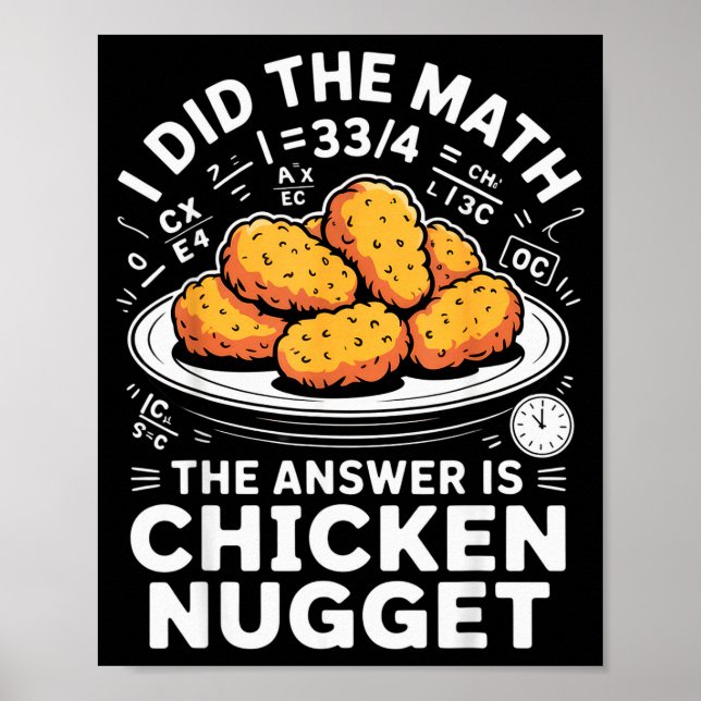 Affiche I Did The Math The Answer Is Chicken Nugget Funny  (Devant)