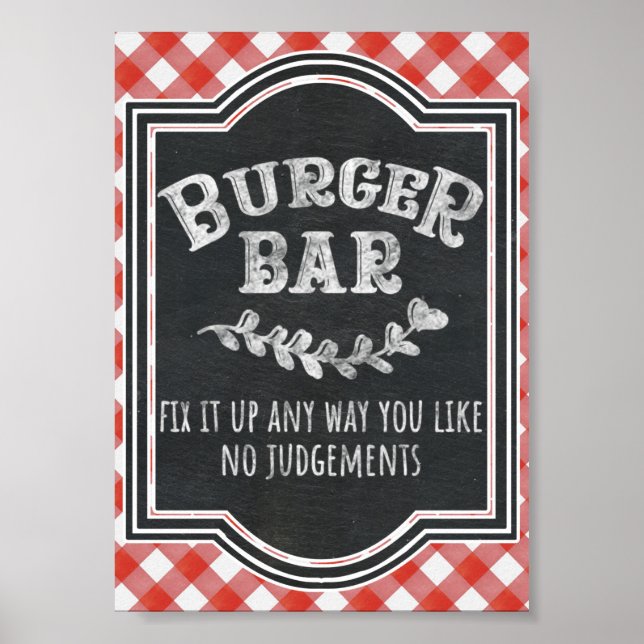 Affiche I Do BBQ Couple's Coed Engagement Party Burger Bar (Devant)