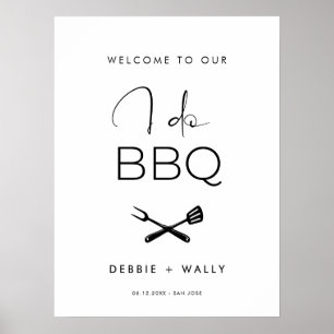 Affiche I Do BBQ Couple's Shower Bienvenue