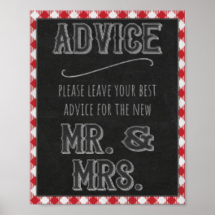 Affiche I Do BBQ Party Conseils & Voeux pour M. & Mme Sign