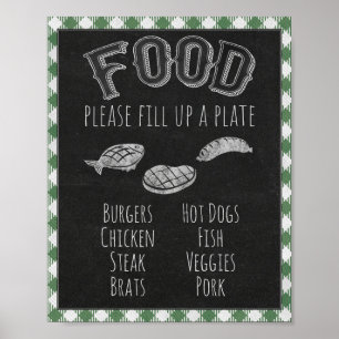 Affiche I Do BBQ Party Food Bar, BBQ Bar & Grill Sign