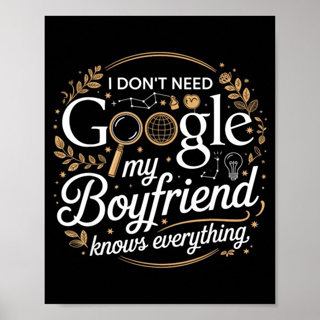 Affiche I Don’t Need Google My Boyfriend Knows Everything  (Devant)