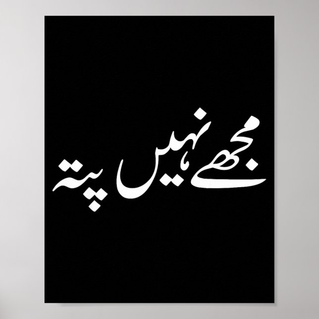 Affiche I Don't Know But In Urdu Funny Pakistani Saying  (Devant)