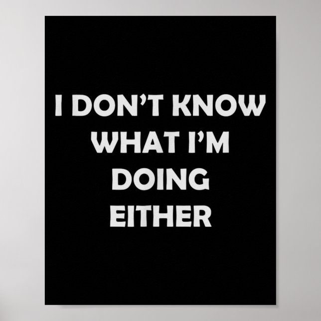 Affiche I Don't Know What I'm Doing Either _ Hilarious Quo (Devant)