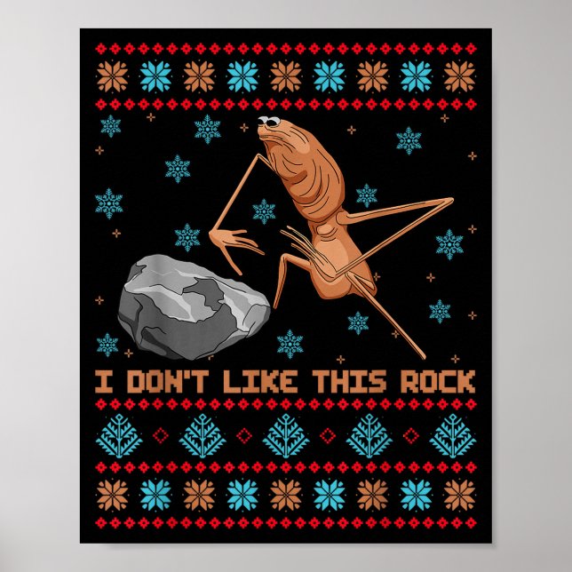 Affiche I Dont Like This Rock Marcus The Worm Ugly Sweater (Devant)