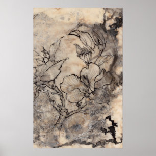 Affiche I floral tatoué