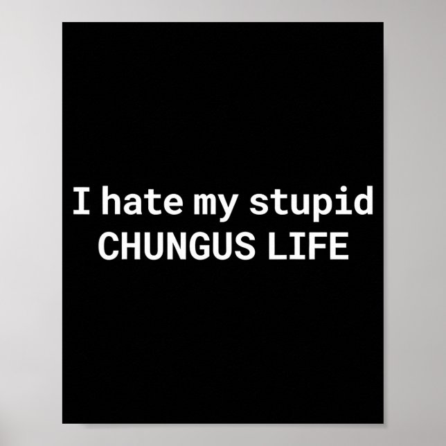 Affiche I Hate My Stupid Chungus Life, Funny Meme  (Devant)