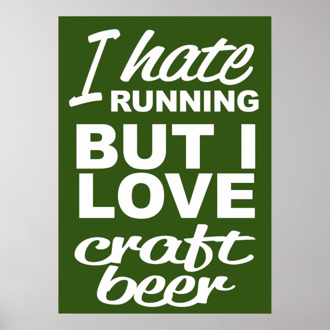 Affiche I Hate Running But I Love Craft Beer (Devant)