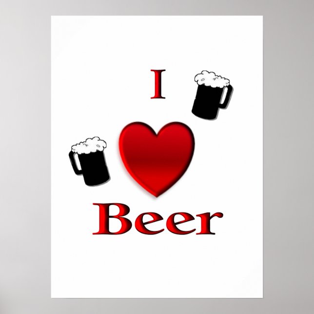 Affiche I Heart Beer Design (Devant)