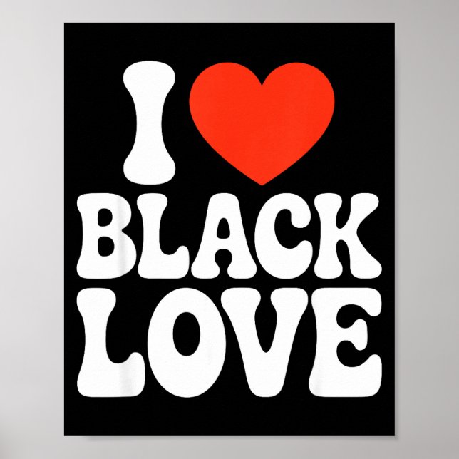 Affiche I Heart Black Love Couple Matching Couples African (Devant)