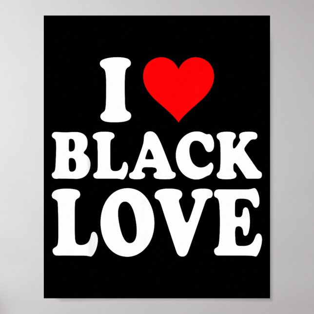 Affiche I Heart Black Love Cute Matching Couples African A (Devant)