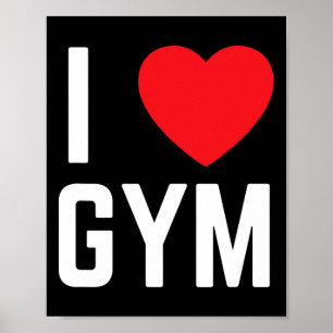 Affiche I Heart Gym I Love Gym Fitness Exercice